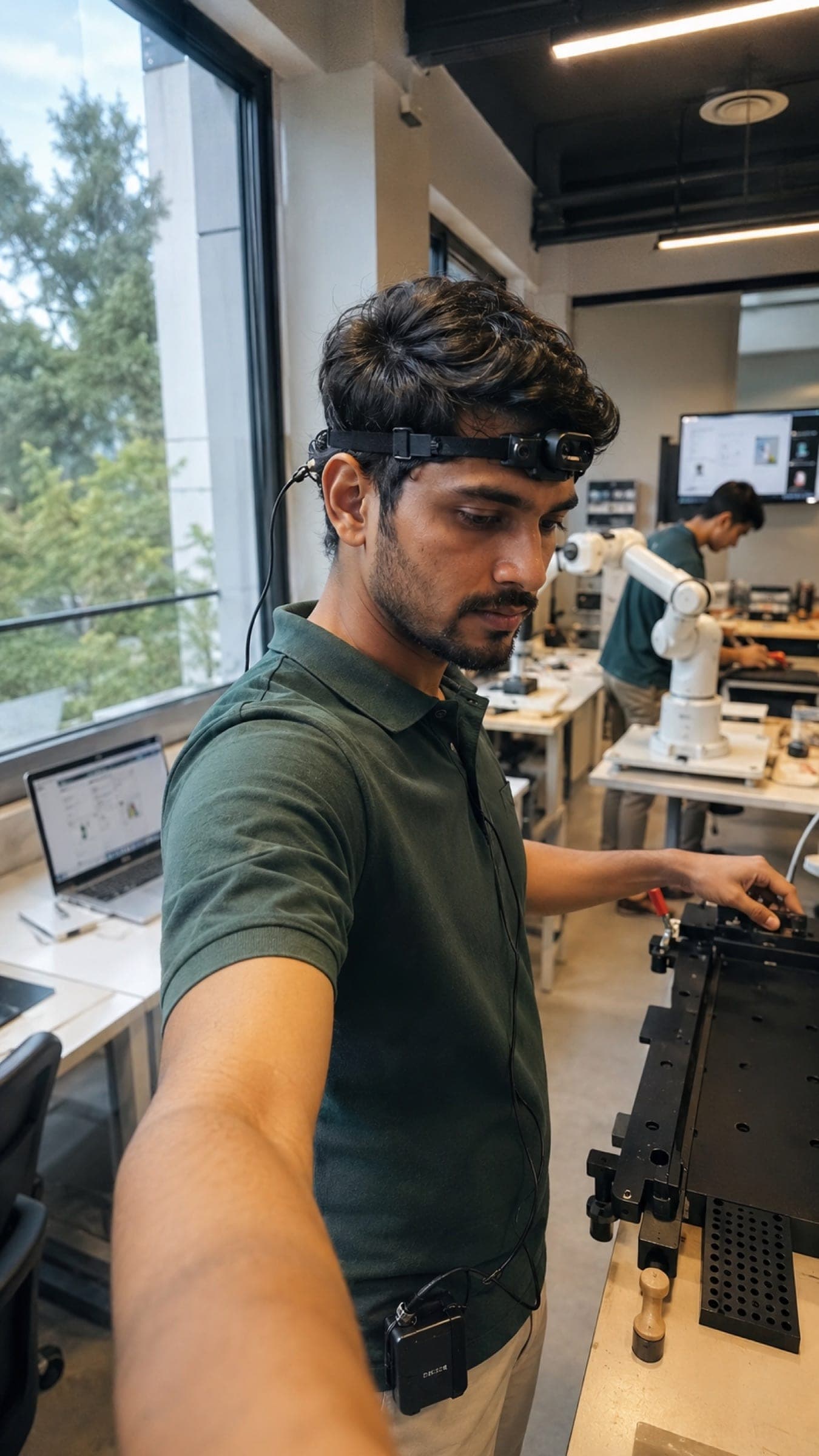 Robotics specialist with egocentric capture rig